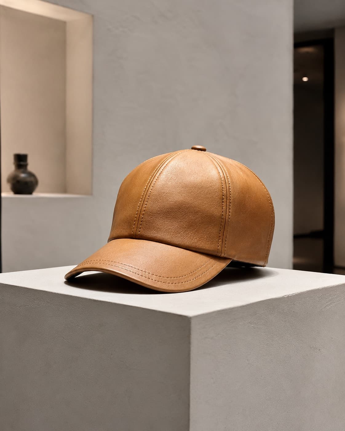 01:002 natural horween chromexcel leather hat